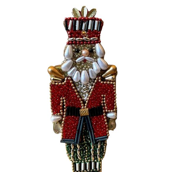Sugarplum Dreams Beaded Stocking Holders Nutcracker & Pony Viral Christmas New - Picture 5 of 9